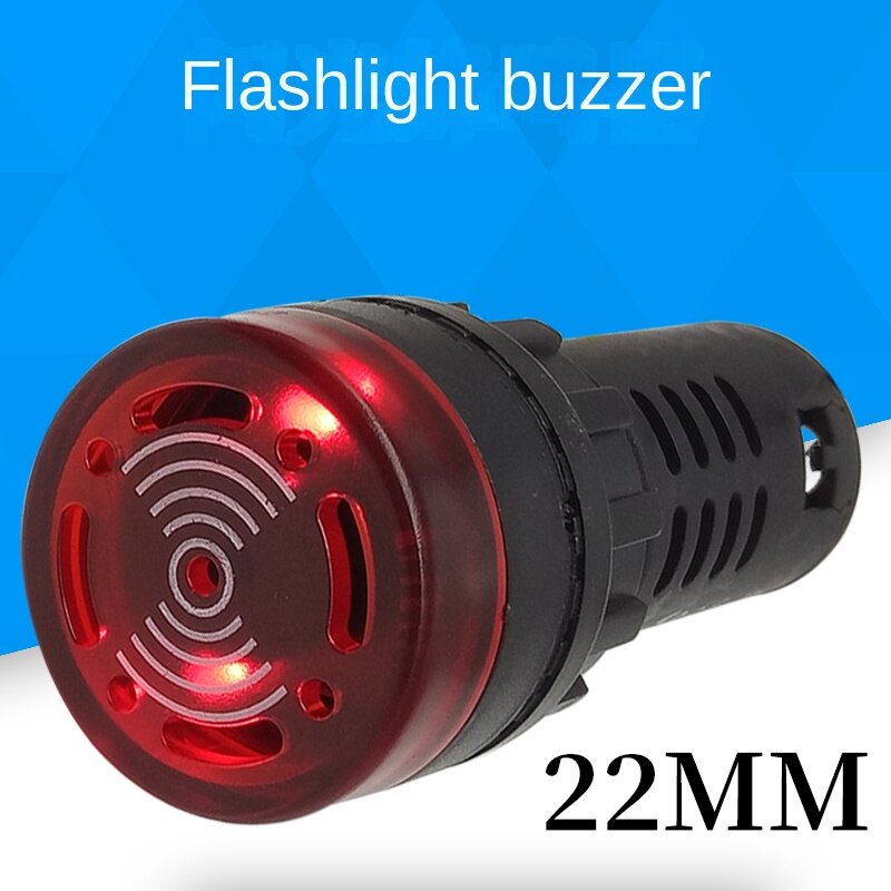 Luz de señal de Flash AD16-22SM, 12V, 24V, 110V, 220V, 22mm, LED rojo, zumbador activo, indicador de alarma, rojo, verde, amarillo, montaje en Panel, 1 unidad
