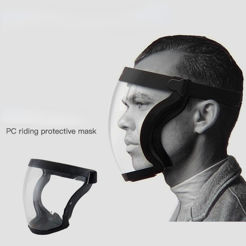 Masker Pelindung Transparan Tinggi Anti-kabut Perlindungan Mata Wajah Penuh Masker PC Tahan Minyak, Tahan Debu dan Masker Tahan Angin