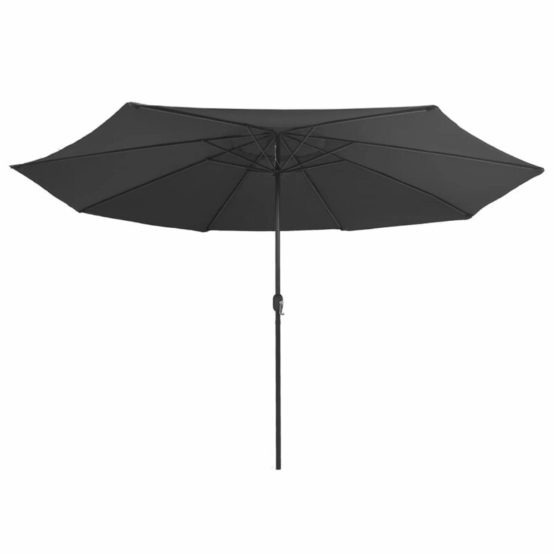 مظلة في الهواء الطلق مع قطب معدني 157.5 "أنثراسايت
