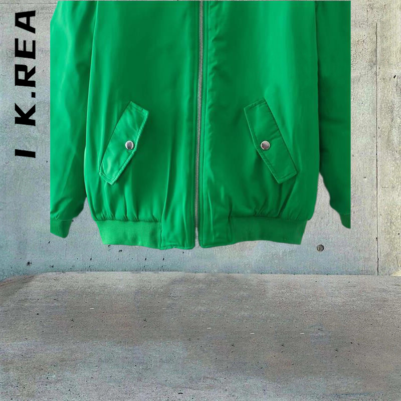 I K.Rea-힙합 재킷 여성용 겨울 한국 스타일 봄버 재킷, 클래식 유니섹스 남자 친구 루즈코트 세련된 여성 의류 상의