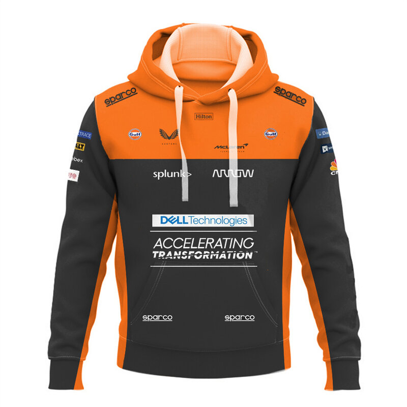 Hot F1 McLaren Hoodie Formula One Team Car Racing 3D Print Gulf Men Women Fashion Zipper Sweatshirt Children Spring Jacket Coat