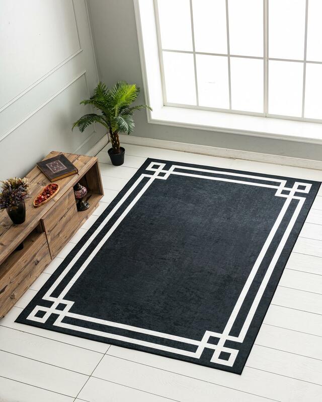 Pamuklife-alfombra antideslizante modelo Mio, moqueta lavable con estampado moderno, decorativa de alta calidad, nueva generación