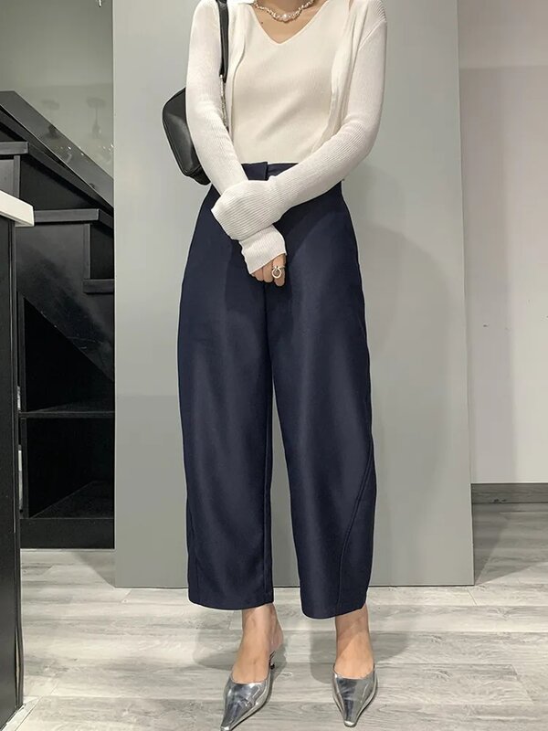 Pantalones holgados de pierna ancha para mujer, traje informal de cintura alta que combina con todo, novedad de primavera y verano, 2023