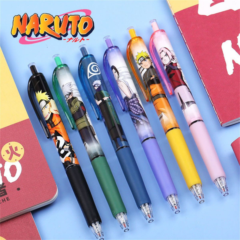 나루토 높은 색상 값 블랙 젤 펜 학생들은 건조 펜 만화 애니메이션 시험 쓰기 학교 용품 도매