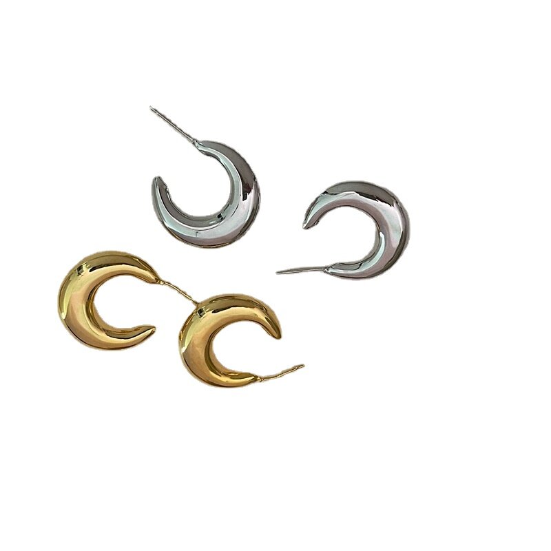 Bilandi Modern Jewelry S925 orecchini geometrici metallici ad ago Simply Design vendita calda orecchini da donna placcati in argento dorato regalo