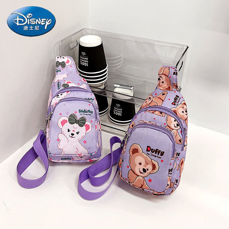 Disney novo dos desenhos animados das crianças saco do mensageiro bonito menina peito saco grande capacidade marca de luxo moda menina viagem pequena mochila