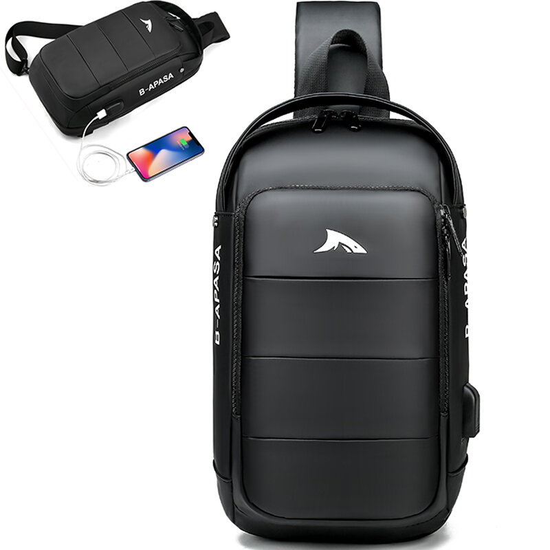 SUUTOOP سعة كبيرة الرجال الموضة متعددة الوظائف USB حقيبة كروسبودي حقائب كتف السفر رسول حزمة حقيبة صدر للرجال للذكور 2020