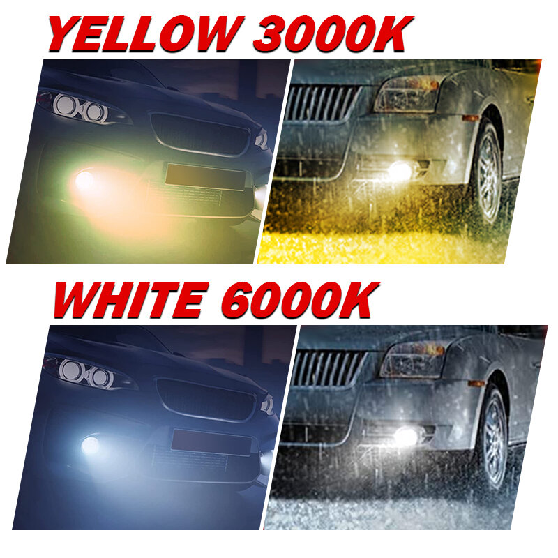 360 H11 LED الضباب أضواء للمركبات HB3 HB4 PSX24W PSX26W LED 9005 9006 H16JP H16EU H10 H8 2504 P13W الأبيض الأصفر سيارة التبعي