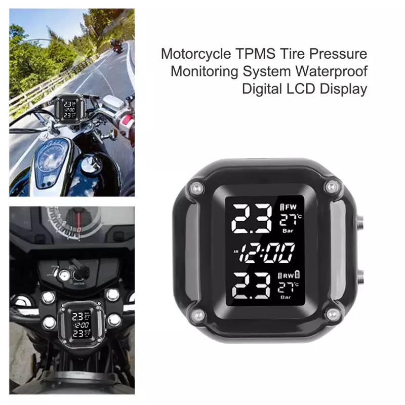 Sensore esterno TPMS sistema di monitoraggio della pressione dei pneumatici LCD digitale impermeabile sistemi di allarme di sicurezza automatica pressione dei pneumatici