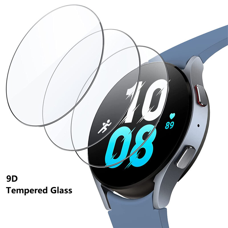 Film pelindung layar kaca Tempered, untuk jam Samsung Galaxy Watch 4 40/44mm Klasik 42/46mm 3 buah