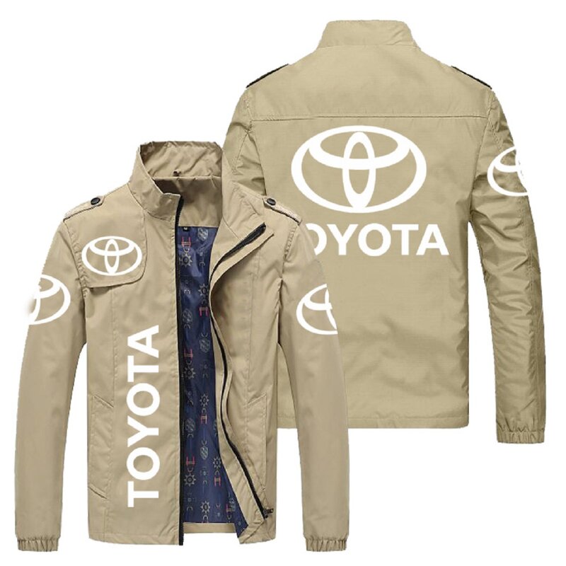 Primavera e outono jaqueta masculina de alta qualidadetenência nova toyota logotipo do carro impresso jaqueta masculina respiráv
