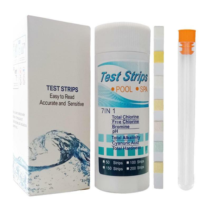 50pcs 3/5/6/7 In 1 Multipurpose Chlorine PH Test Strips SPA Swimming Pool Water Tester Paper Residual Chlorine PH Value Test