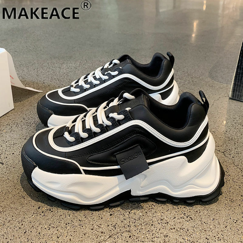 Autumn Women's Shoes 2021 New Platform Sneakers Fashion INS Dad Shoes Outdoor Casual Shoes Loose Cake Soft Soled Walking Shoes