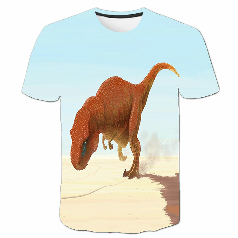 Camiseta con estampado de dibujos animados para bebés, camisetas de dinosaurios para niños de 3 a 14 años, ropa de manga corta para niños, Tops de Parque Jurásico