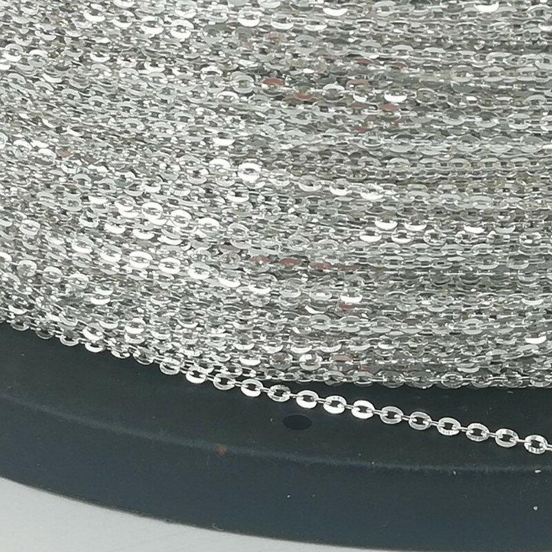 Chaîne en argent Sterling S925 de 1M, bijoux brillants, largeur de fabrication: 1.0mm - 1.5mm