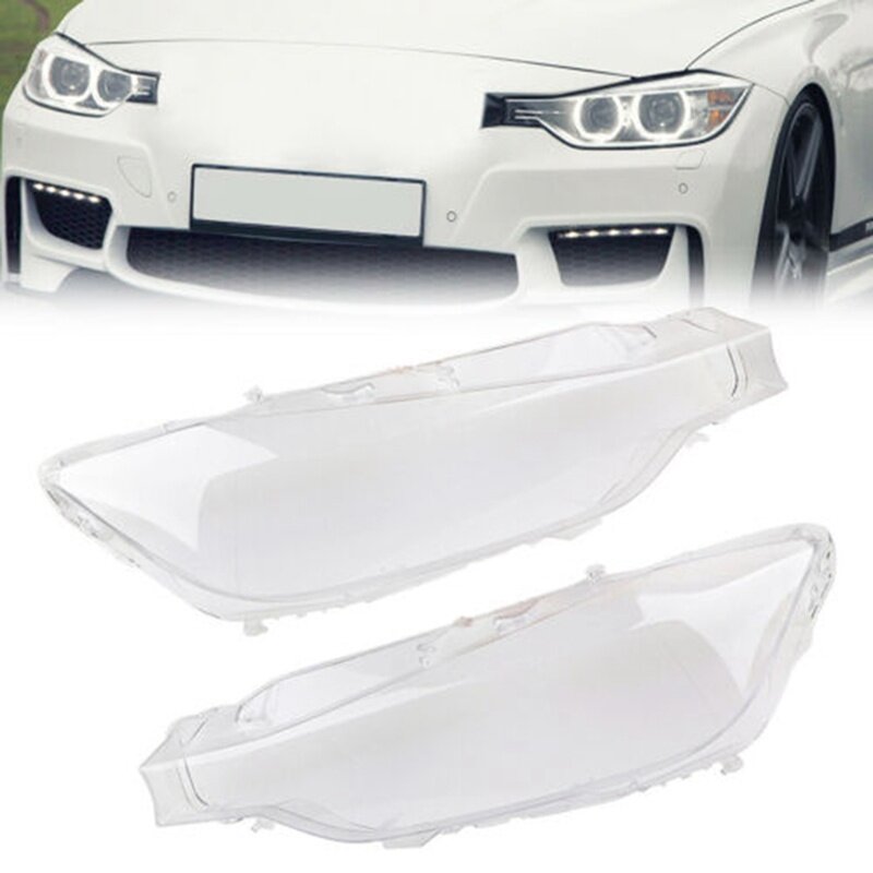 Top 1 seller - 2x Car Headlight Glass Headlight Lens Shell Cover for BMW F30 F31 3 Series 2013 2014 2015 2016 Left & Rig