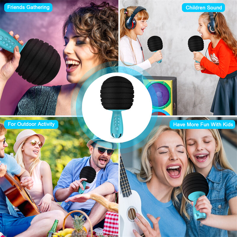 ZealSound Wireless Karaoke Microphone Bluetooth Room Mic Handheld Portable Home Singing Machine Speaker Record for Kids