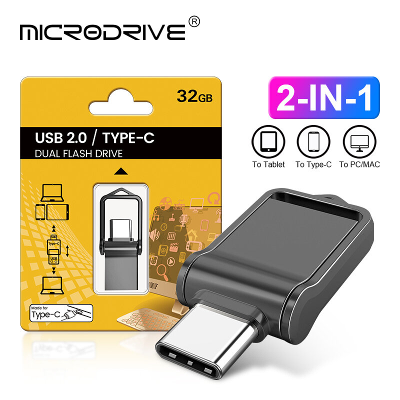 Nuovo Mini 128GB 64GB 32GB 16GB 8GB tipo C Ultra Dual USB Flash Drive Memory Stick Thumb Pen Drive regali creativi chiavette USB