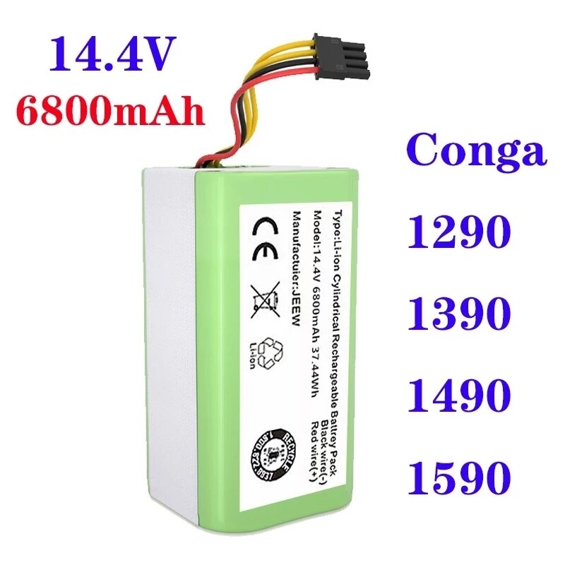 Batterie Ion pour Cecotseats Conga, 2022 V, 14.4 mAh, 6800, 1290, 1390, 1490, Aspirateur Genio Deluxe 1590, Gutrend Echo 370, Nouveau, 520
