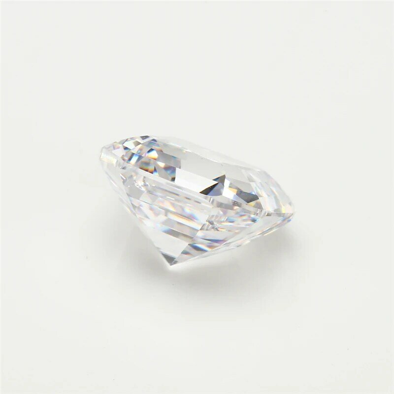 Tamaño 3x3 ~ 12x12mm forma cuadrada Asscher corte blanco 5A piedra de circonia cúbica suelta gemas sintéticas circonita cúbica para joyería