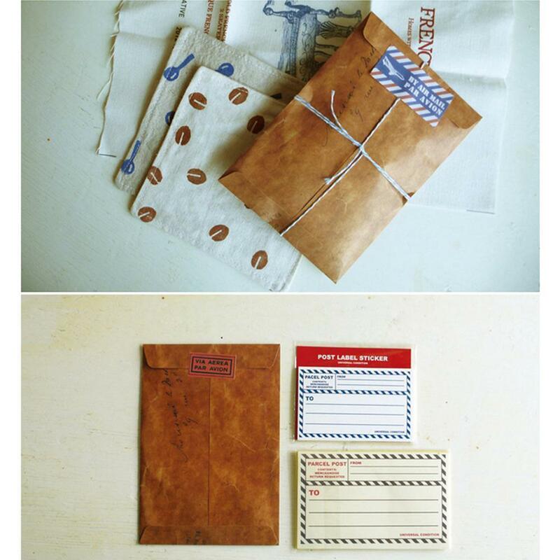 Retro สีเคลือบกระดาษคราฟท์โปสการ์ดซองจดหมายกระเป๋าบ้านจัดส่งกระเป๋าใส่ของกระดาษกระดาษเก็บ...