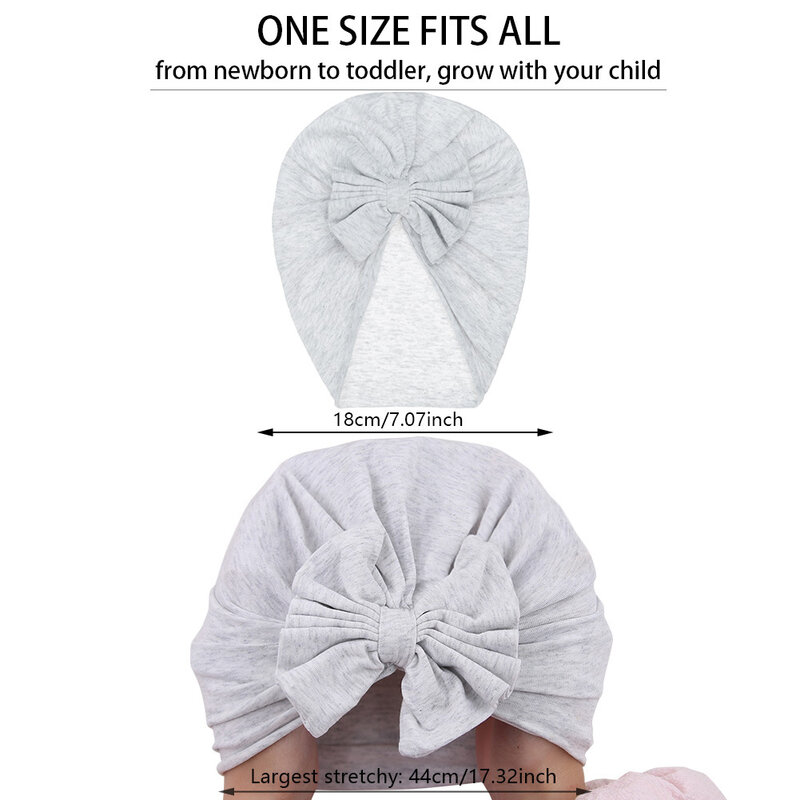Turbante de algodão para bebê recém-nascido, boné indiano, arcos bonitos, chapéu infantil, gorro para meninas, acessórios para cabelo infantil, 0-3T, novo