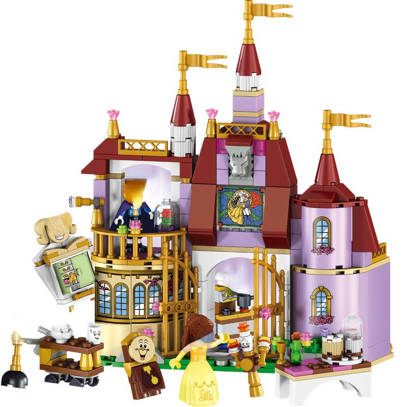 子供のための城のビルディングブロック,美女と野獣の王女の城のおもちゃ,クリスマスプレゼントと互換性があります