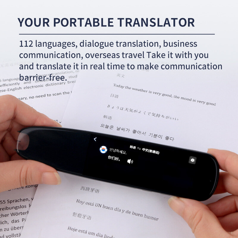 Smart Portable Voice Translator Scan Pen 112 Languages Real-time Translation Offline Text Reading Translator Business Travel
