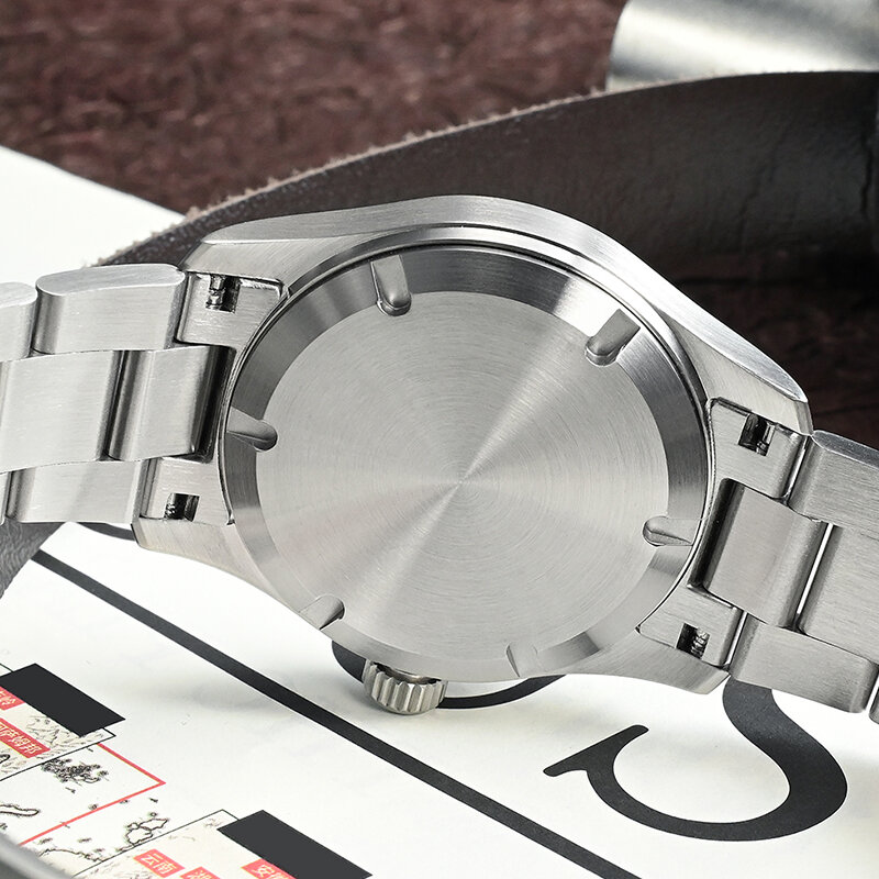 San martin-男性用パイロット腕時計,高級ブランド,37mm,フィルム715,ファイアパターン,ダイヤル,シンプルなミリタリースタイル,クォーツムーブメント,10バー,発光