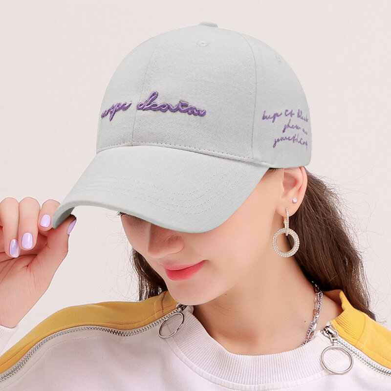 2022 Summer Women Men Baseball Cap Fashion Letter Embroidery Snapback Hat Vintage Washed Cotton Unisex Hip Hop Sun Hat Casquette