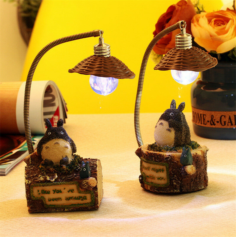 Totoro الإبداعية هدية عيد ميلاد أنيمي اليابانية على غرار لوفي ضوء الليل يدوية الصنع طالب هدية أضواء غرفة ديكور غرفة نوم مصابيح