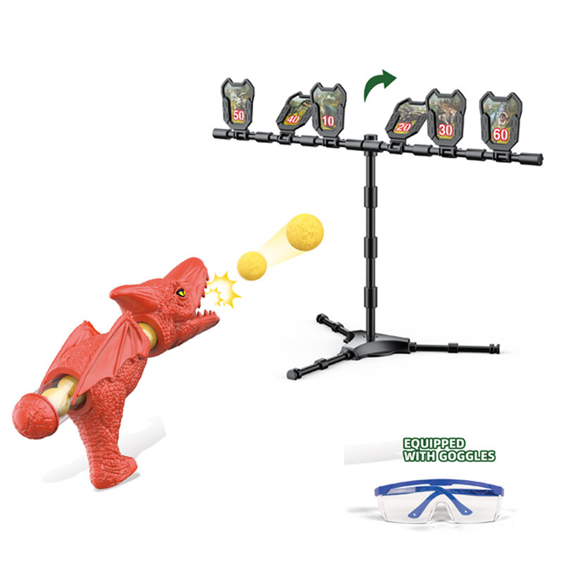 공기 소프트 총알 공으로 득점 전투 장난감 총, 부모-자녀 게임, 굶주린 슈팅 공룡 너프 총 공 장난감, 어린이용 재미있는 장난감