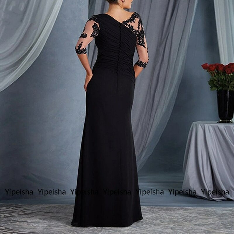 Платье черно-зеленое для матери невесты, 2022 кружевное шифоновое платье для вечерние ринки или торжевечерние