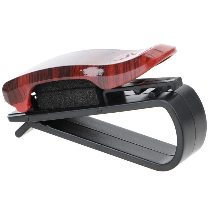 Óculos de grão de madeira clipe carro sol viseira bilhete titular do cartão fixador óculos de sol titular plástico clipe acessórios interiores
