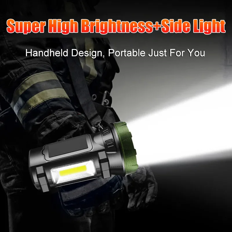 P50 lanterna forte luz holofote usb recarregável ao ar livre impermeável de longo alcance led lanterna de alta potência