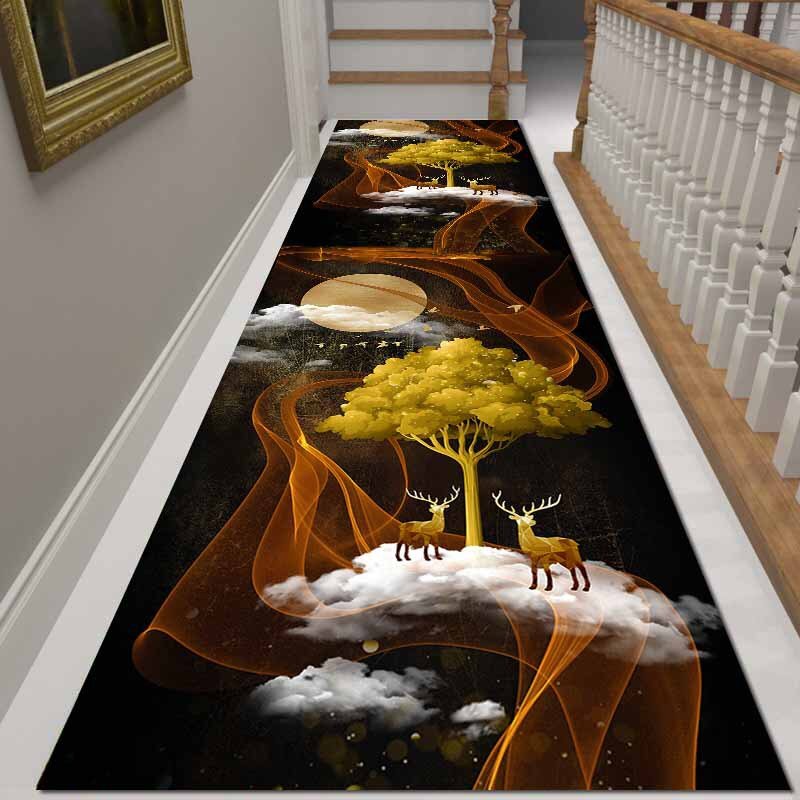 Traditional Elegant Floral Lobby Carpet Long Area Rugs Stairway Hallway Corridor Aisle Party Wedding Runner Anti Slip Home Decor