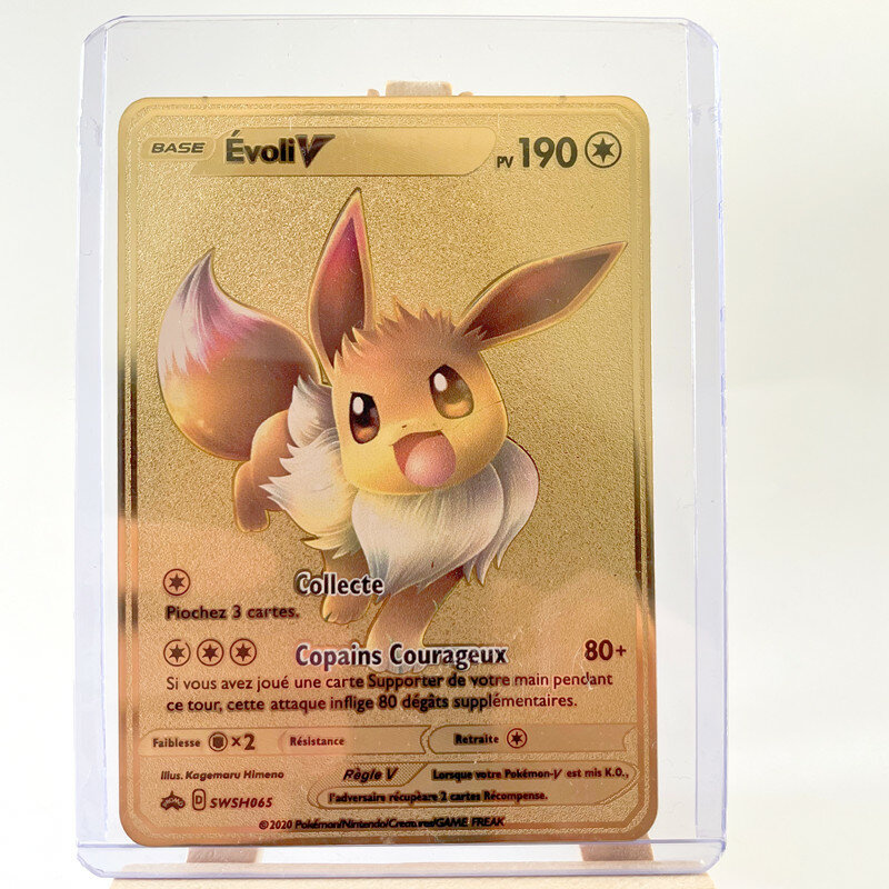 Nieuwe Pokemon Metal Card Vuurspuwende Draak Goud Vmax Kaart Collectie Gift 'S Game Card Collection Cadeaus Voor Kinderen
