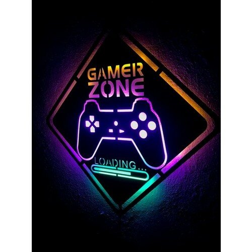 Dekoraven-Mesa iluminada con luz LED, iluminación decorativa para fondo de editor, Gamer Zone