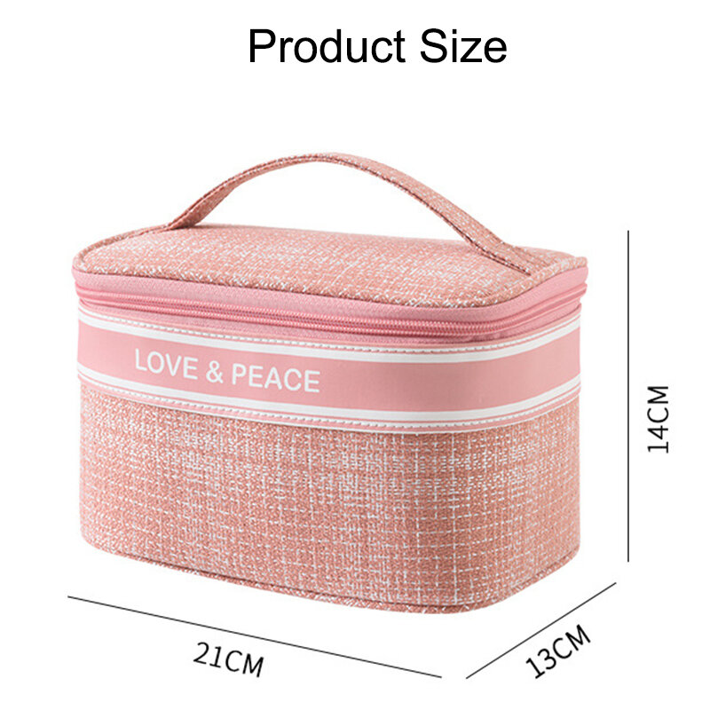 New Fashion Large Cosmetic Bag for Women Polyester Make Up Pouch Portable Washbag Travel Toiletries Organizer Storage Hangbag