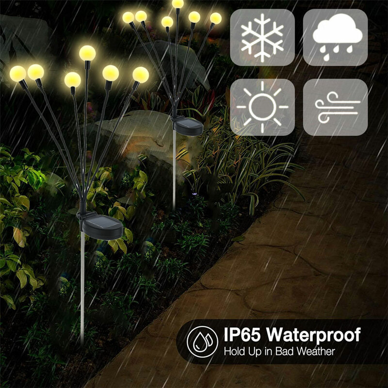 Luz Solar para jardín al aire libre, lámpara LED impermeable para decoración de césped, patio de Año Nuevo, patio, decoración de vacaciones