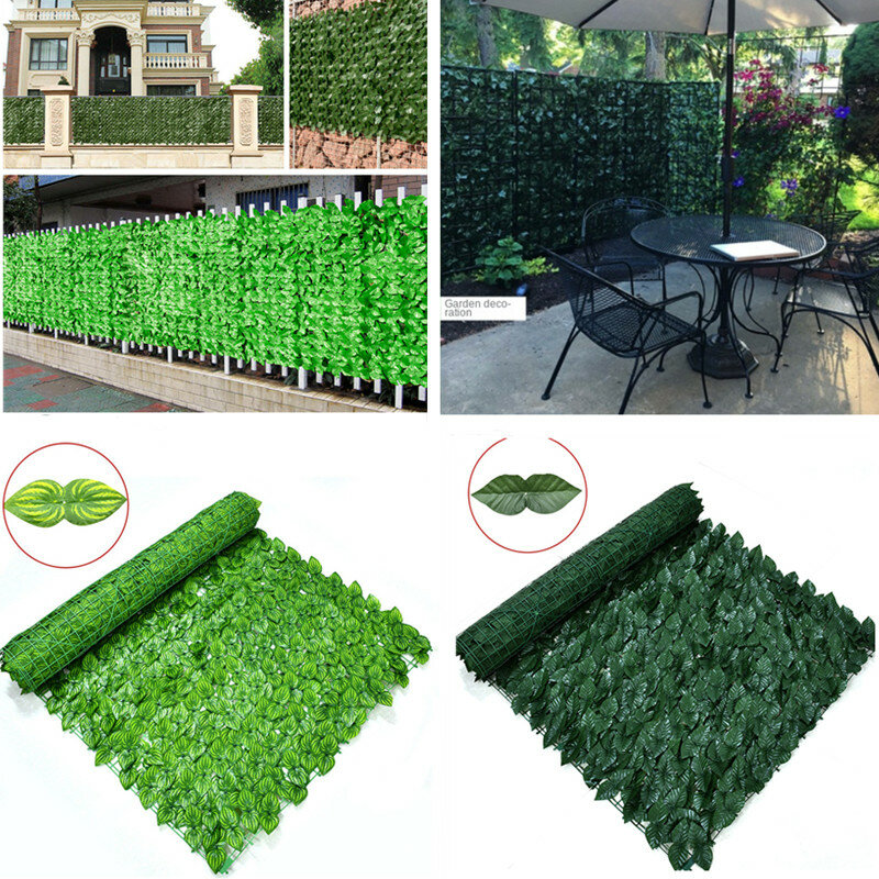 Искусственные зеленые растения, зеленые уборы из ротанга, забор из листьев, уличная стена для сада, двора, искусственная зеленая стена с листьями
