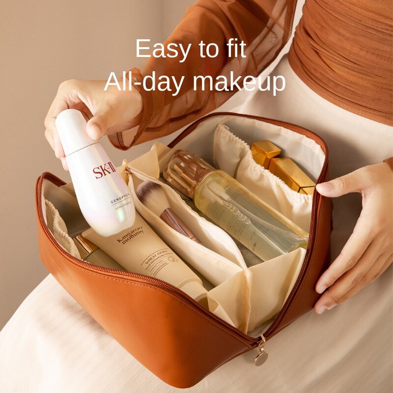 Saco de travesseiro de maquiagem ao ar livre saco de cosméticos feminino organizador de produtos de higiene pessoal à prova dwaterproof água feminino xadrez de armazenamento compõem casos