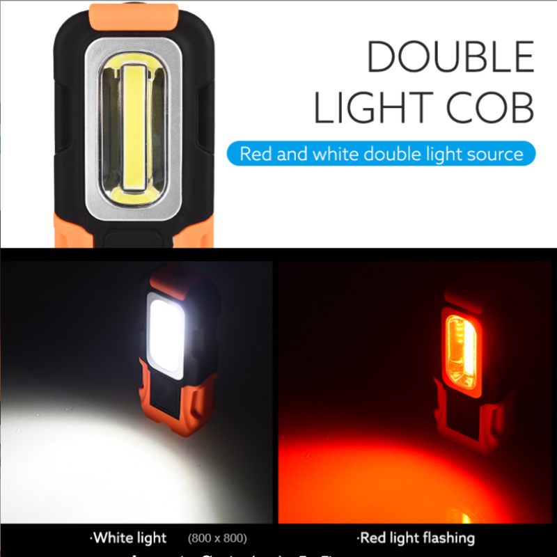 Lampe de poche LED COB magnétique avec crochet, torche d'extérieur, pour le travail à la maison, la randonnée, équipement de Camping, accessoires de randonnée