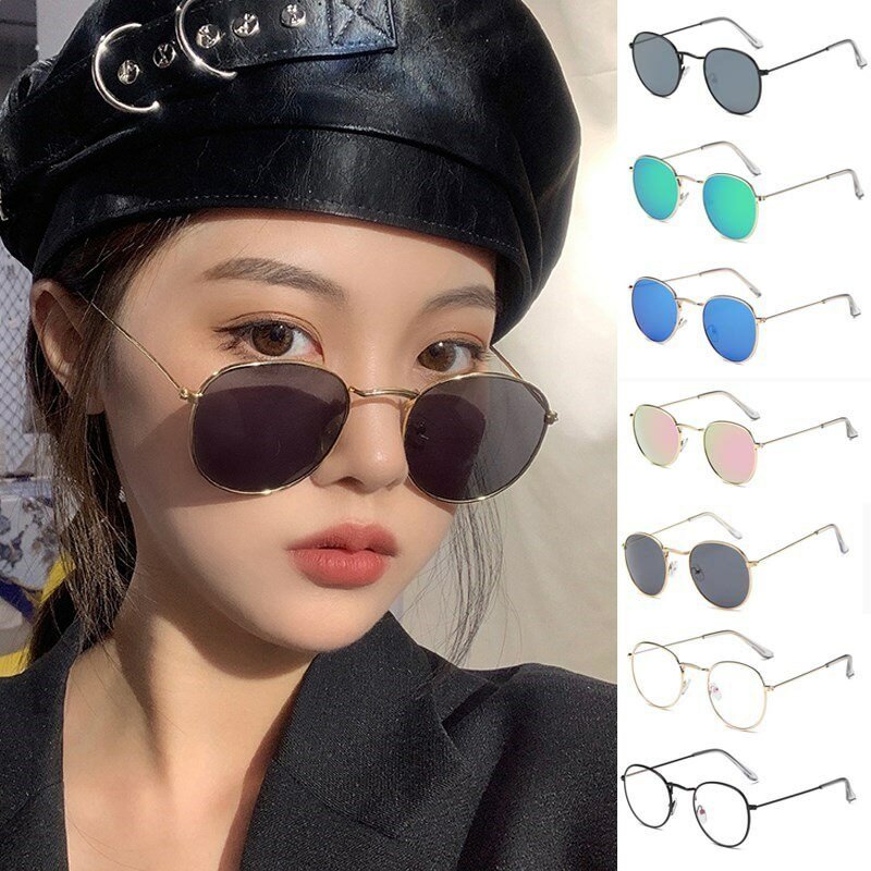 Gafas De Sol clásicas para hombre y mujer, lentes De Sol De diseño De marca con espejo Vintage De lujo, redondas, UV400, 2021