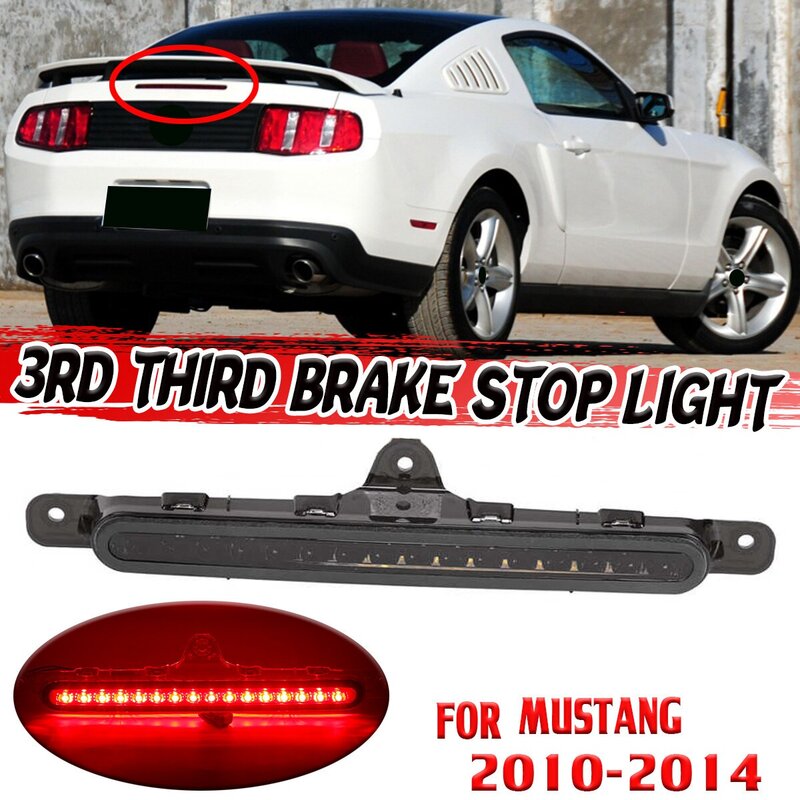 Luz de freno de tercera posición para coche Ford Mustang, lámpara de parada, lente ahumada, reemplazo de luz de freno de alta posición, 2010-2014