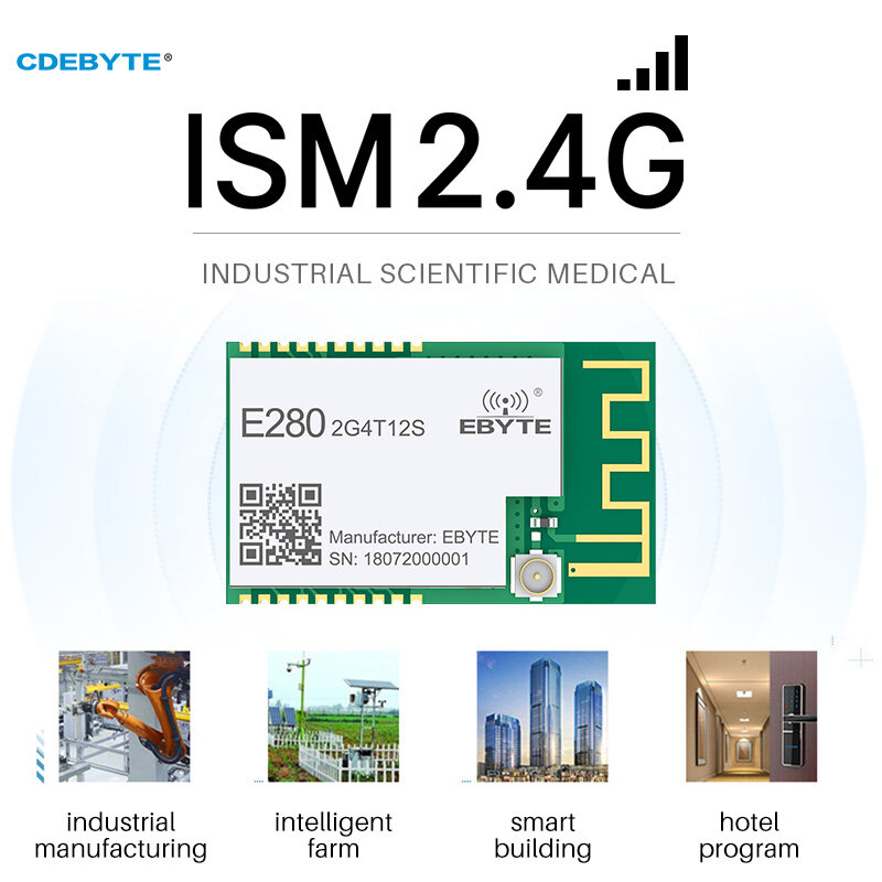 SX1280 2.4GHz لورا المسلسل وحدة الإرسال والاستقبال UART ISM Ebyte E280-2G4T12S 12dBm 3 كجم مستقبل ترددات لاسلكية لتقوم بها بنفسك دعم لاسلكي تتراوح IoT