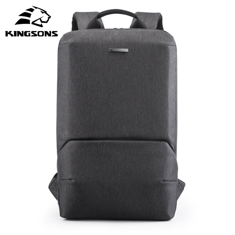 Рюкзак Kingsons для ноутбука 15,6 дюйма, мужской высококлассный, с защитой от брызг, с USB-зарядкой, Ультратонкий школьный ранец для подростков