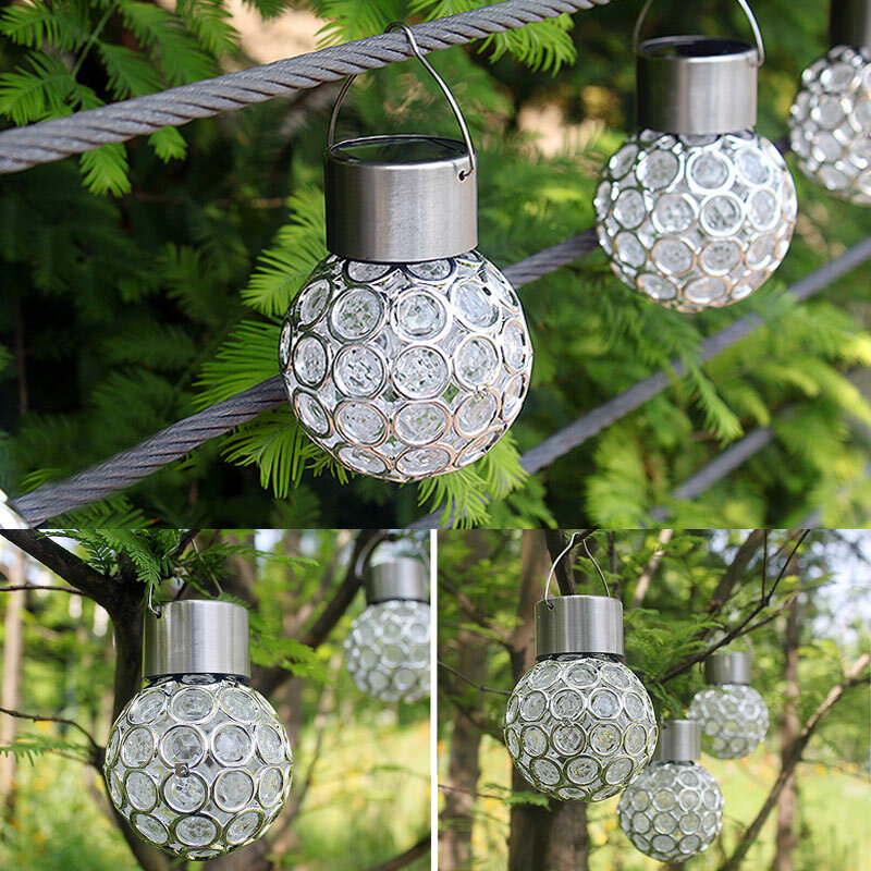 Lampe solaire LED imperméable suspendue en forme de boule, luminaire décoratif d'extérieur, idéal pour un jardin, un couloir ou un jardin