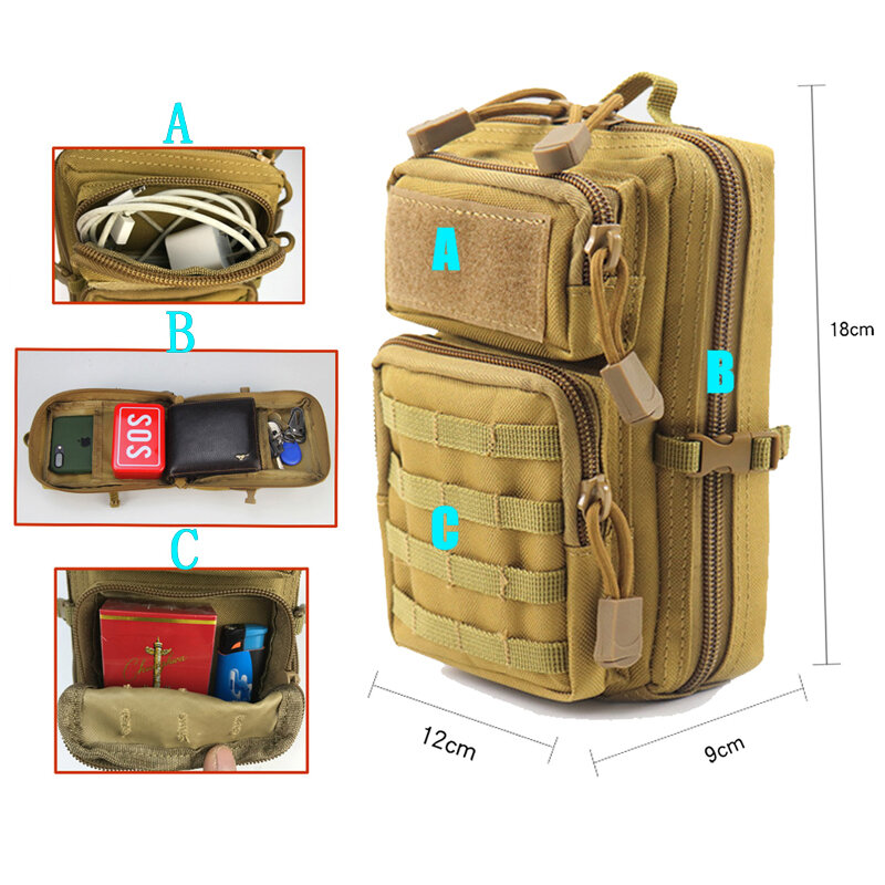 Tático multifunction bolsa coldre militar molle hip cintura bolsa carteira caso do telefone sacos de acampamento caminhadas caça pacote
