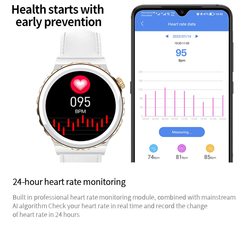 Reloj inteligente con Bluetooth para hombre y mujer, pulsera deportiva con botón giratorio, llamadas, Fitness, 2022